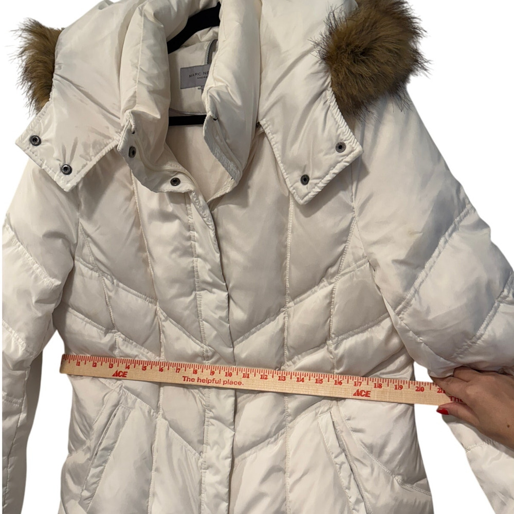 Andrew Marc XL Down Puffer Walker Jacket $295 Faux Fur Hood Waterproof White NEW - Picture 6 of 11